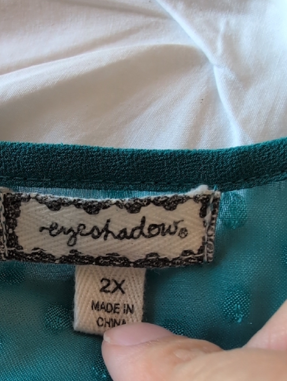 Eyeshadow Teal Bow-Front Long Sleeve Blouse - Picture 8 of 9